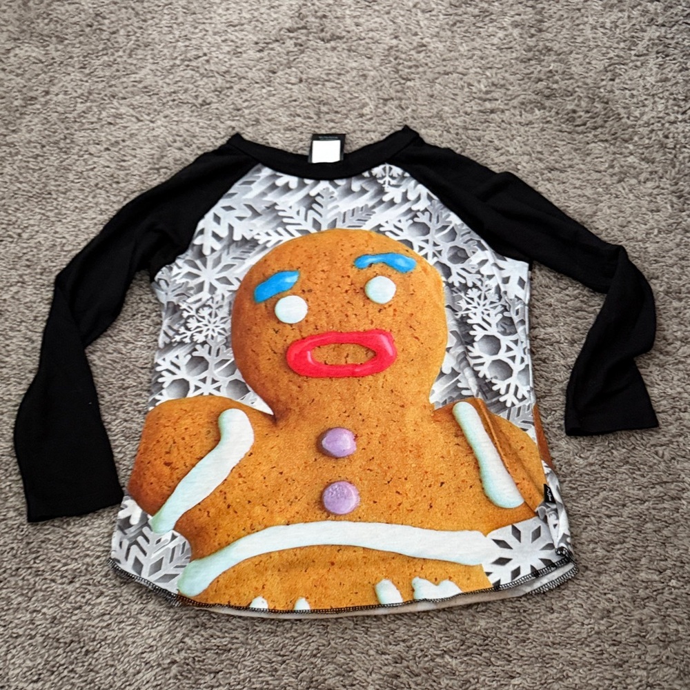 Zara Terez Gingerbread Snowflake Long Sleeve Tee - Black and Multicolor